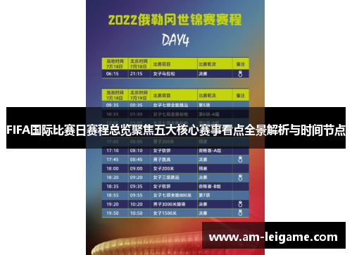 FIFA国际比赛日赛程总览聚焦五大核心赛事看点全景解析与时间节点